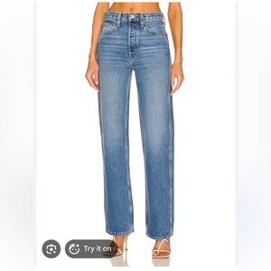RE/DONE 90's High Rise Loose in Stoned Azul in size 25 NWT